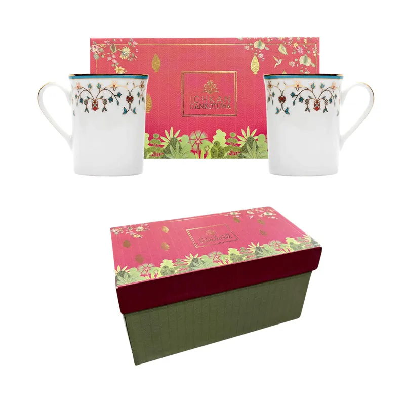 Gilded Mavi 24k Gold Brushed Porcelain Coffee Mug (300 mL Each) - Set of Two media 7