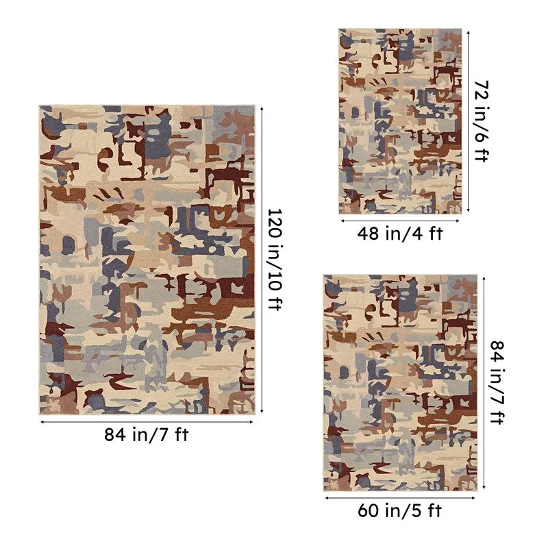 Horus Hand Tufted Abstract Wool & Nylon Carpet - Navy Blue media 15
