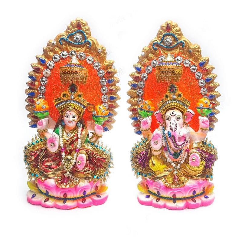 Traditional Lakshmi Ganesh Idol Set media 4