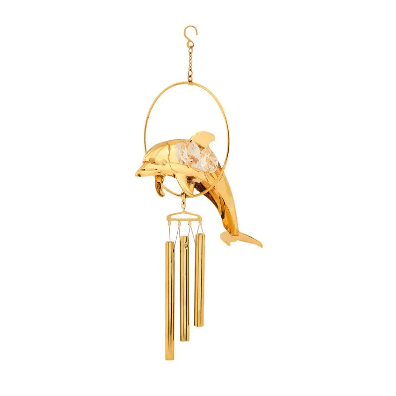 Golden Dolphin 24K Gold Plated Mild Steel Windchime media 4