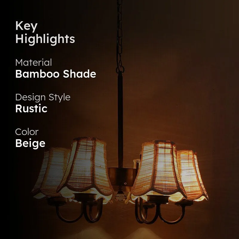 Bella Bamboo Conical Viya Ceiling Lamp - Beige media 2