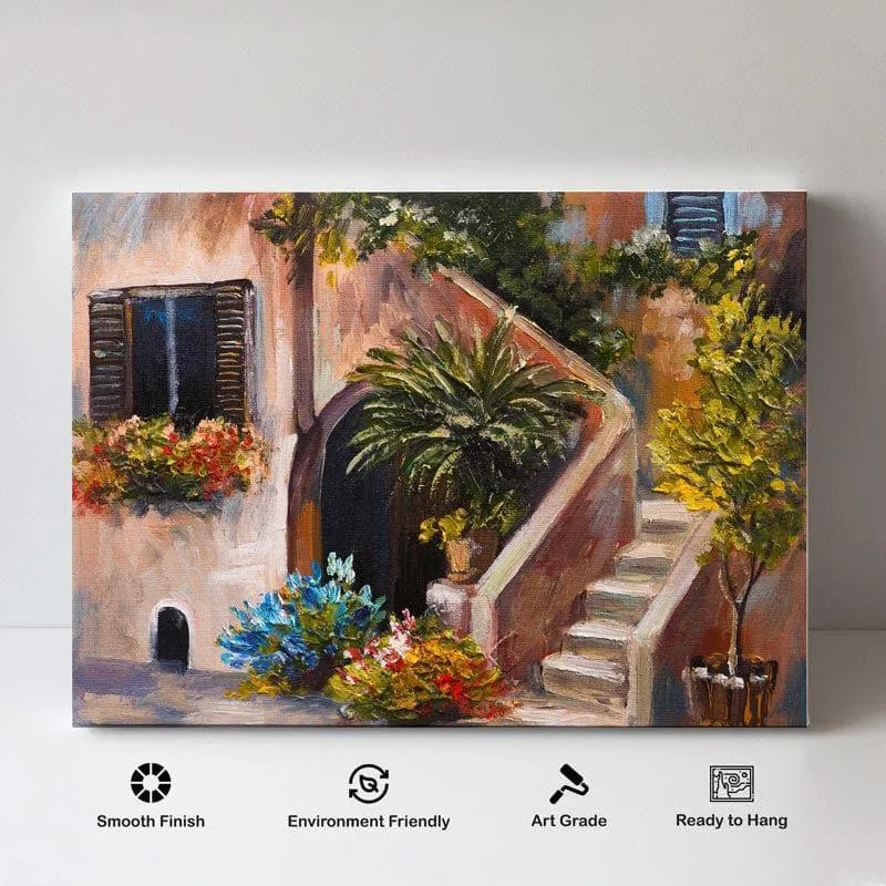 Summer Terrace Canvas Wall Painting - Gallery Wrap media 4