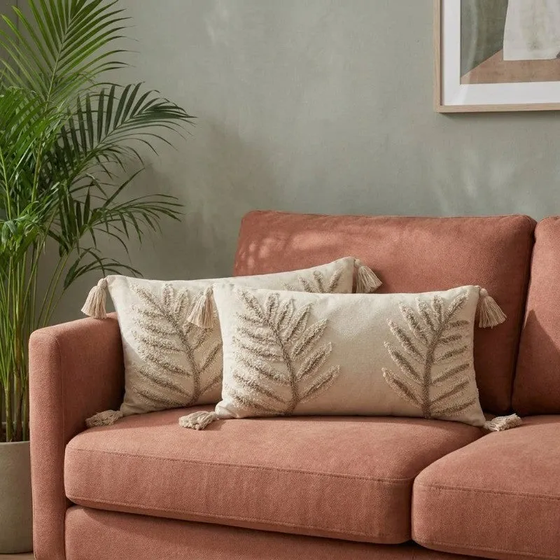 Earth Weave Embroidered Cotton Cushion Cover - Set of Two media 1