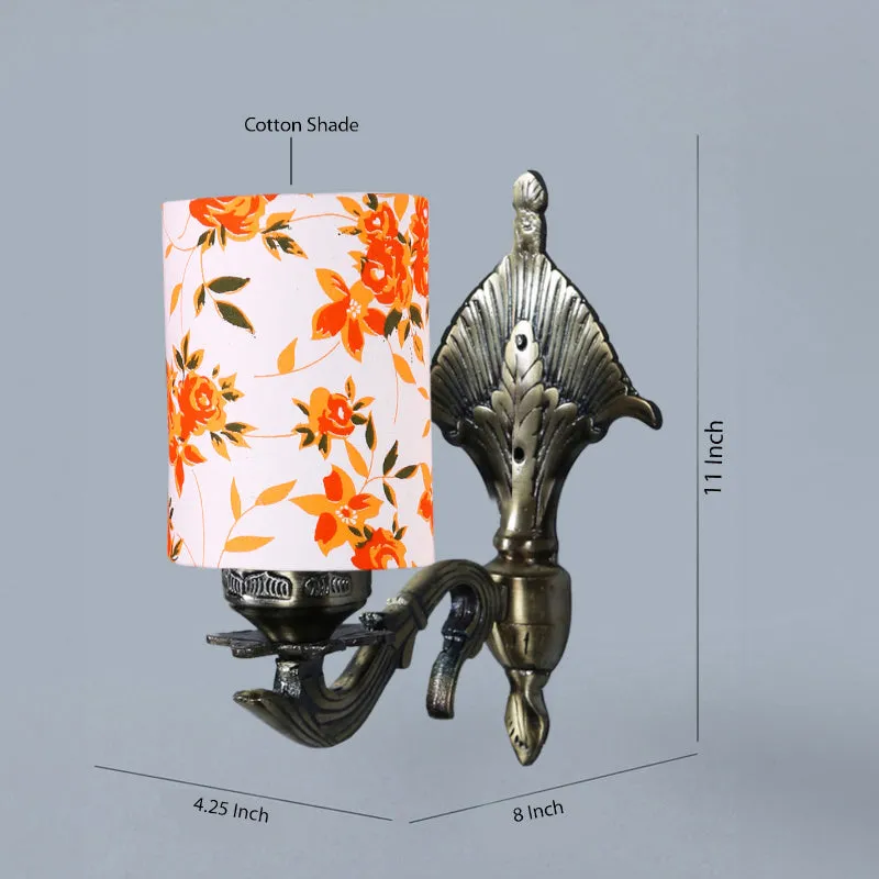 Magda Masique Ibis Flora Cylindrical Fabric & Metal Wall Lamp media 4