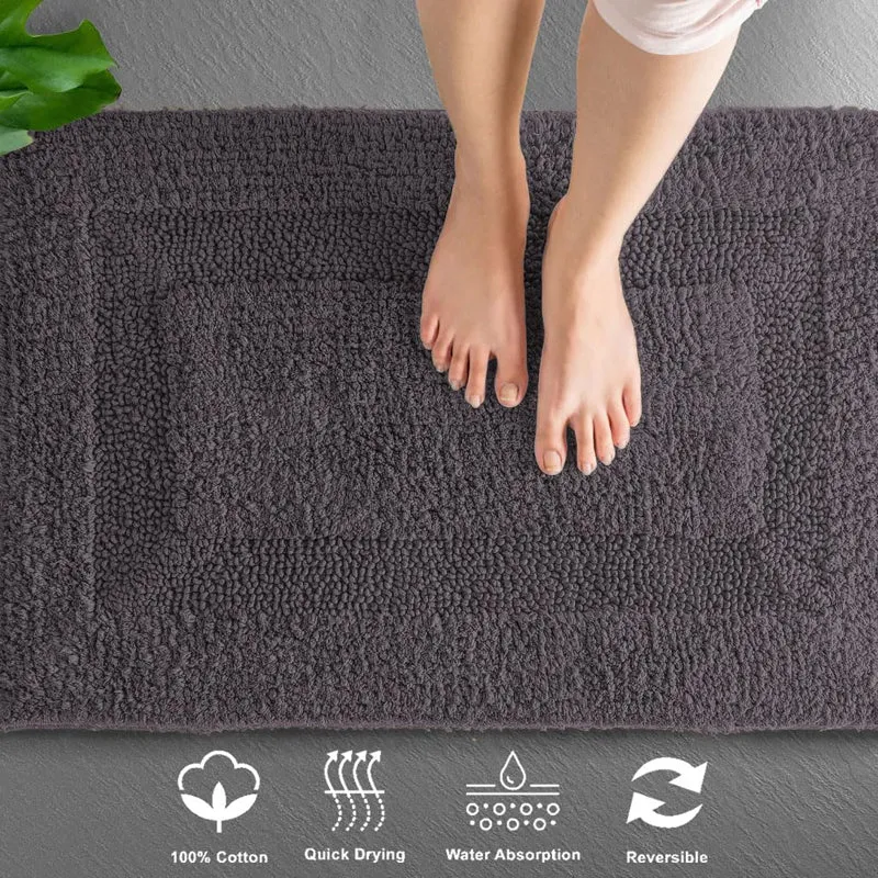 Paris Luxe Reversible Bath Mat - Charcoal media 3