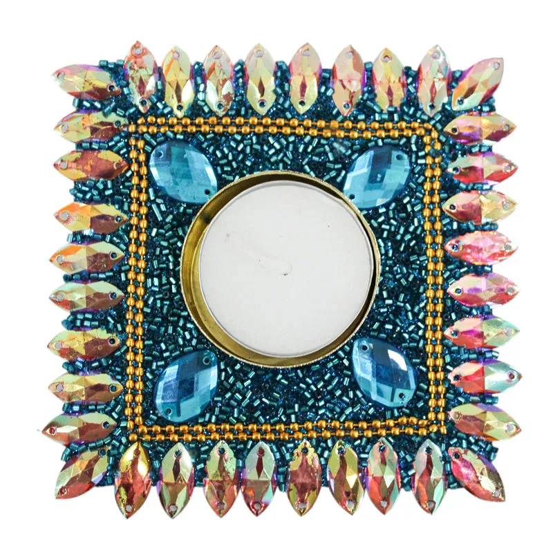 Roshna Jewelled Tea Light Holder (Square) - Set Of Four media 4