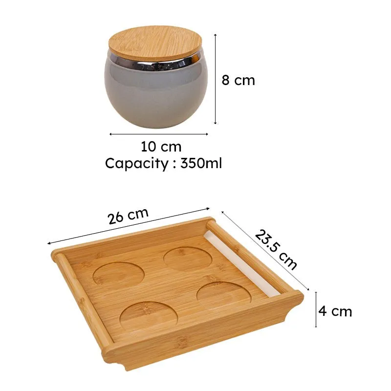 Lira Grey Dry Fruit Container With Tray (360 mL Each) - Five Piece Set media 7