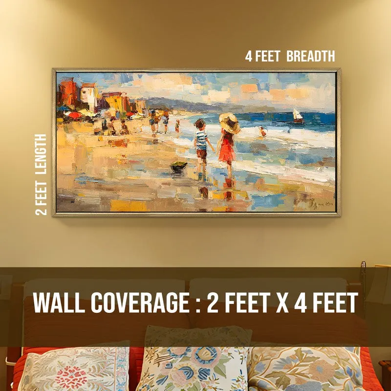 Golden Sand Canvas Wall Painting With Frame media 8