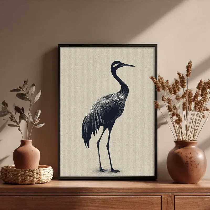 Graceful Crane Canvas Wall Painting With Black Frame media 6