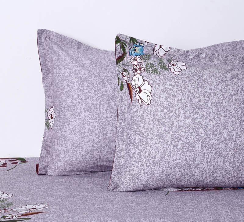 Swayam Zarela Floral Cotton Bedsheet (Maroon) - 160 TC media 3