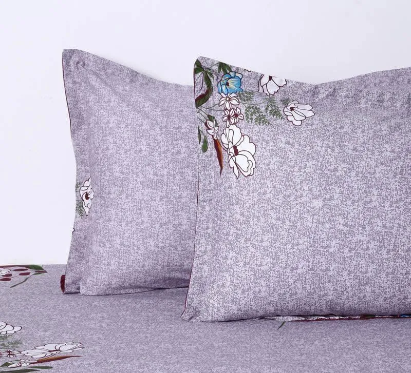 Swayam Zarela Floral Cotton Bedsheet (Maroon) - 160 TC media 3