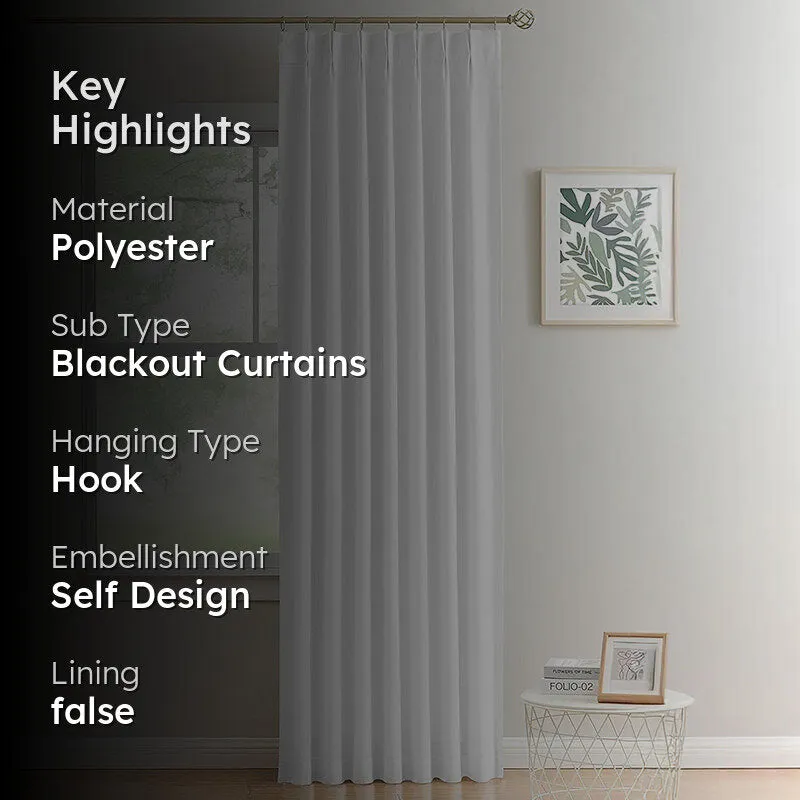 Noir Double Pinch Pleat Blackout Curtain - White media 2