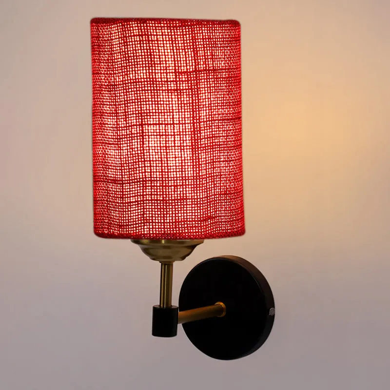Sienna Sleek Jute Wall Lamp - Maroon media 4
