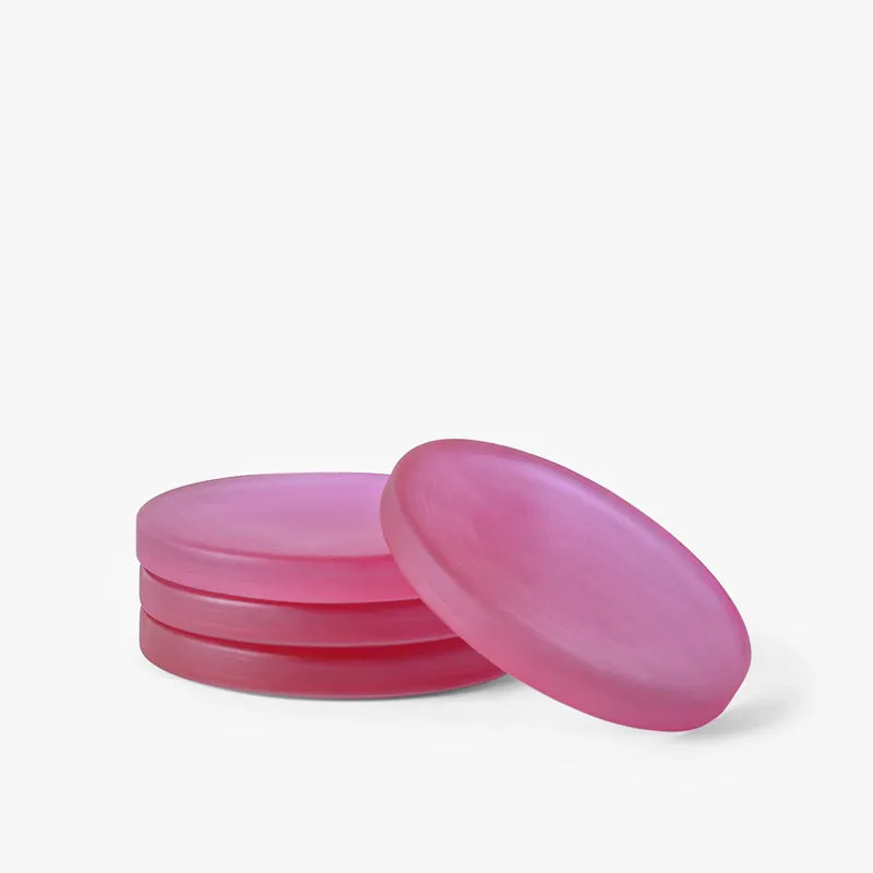 Gloassy Drop Glass Coaster (Pink) - Set Of Four media 4