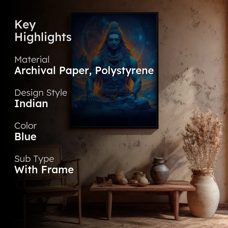 Peaceful Mahadev Meditating I Archival Paper Wall Art media 2