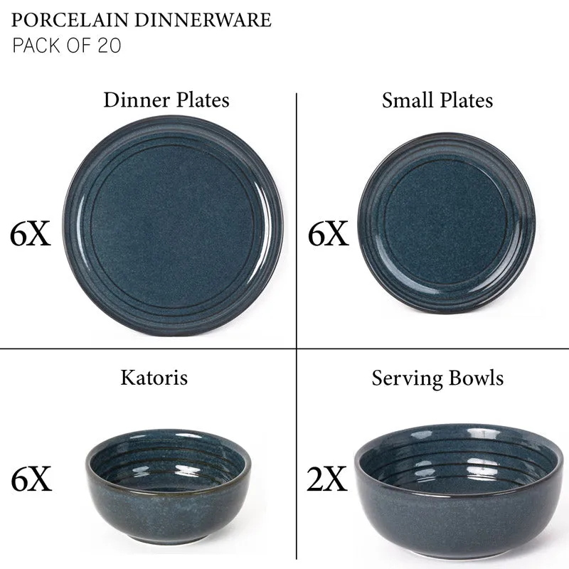 Estia Porcelain Dining Set (Saphire Blue) - 20 Piece Set media 7