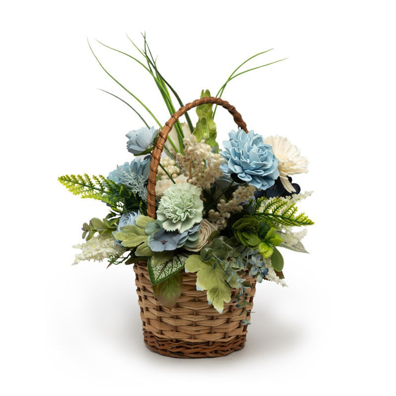 Niora Blue Solawood Floral Basket image 3