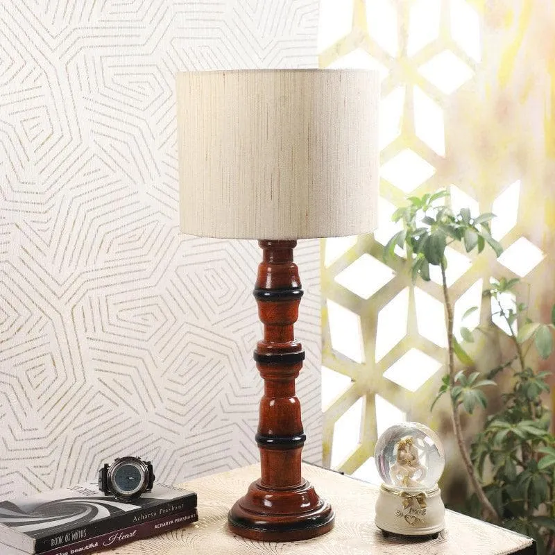 Sorar Winde Fabric Table Lamp - White,Brown media 3