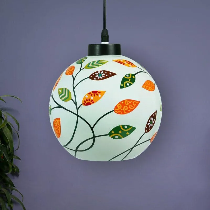Flora Dance Moon Hand Painted Glass Ceiling Lamp media 3