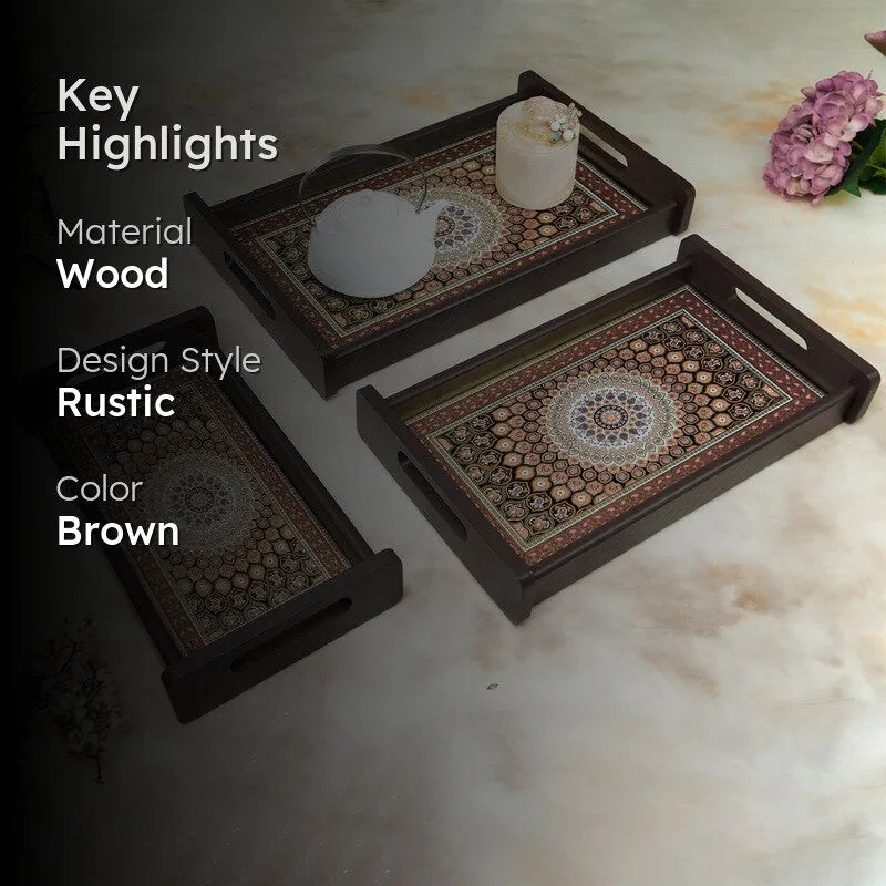 Rovya Wooden Serving Tray - Set Of Three media 2