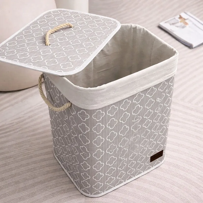 Quatrefoil Bamboo Laundry Basket media 4