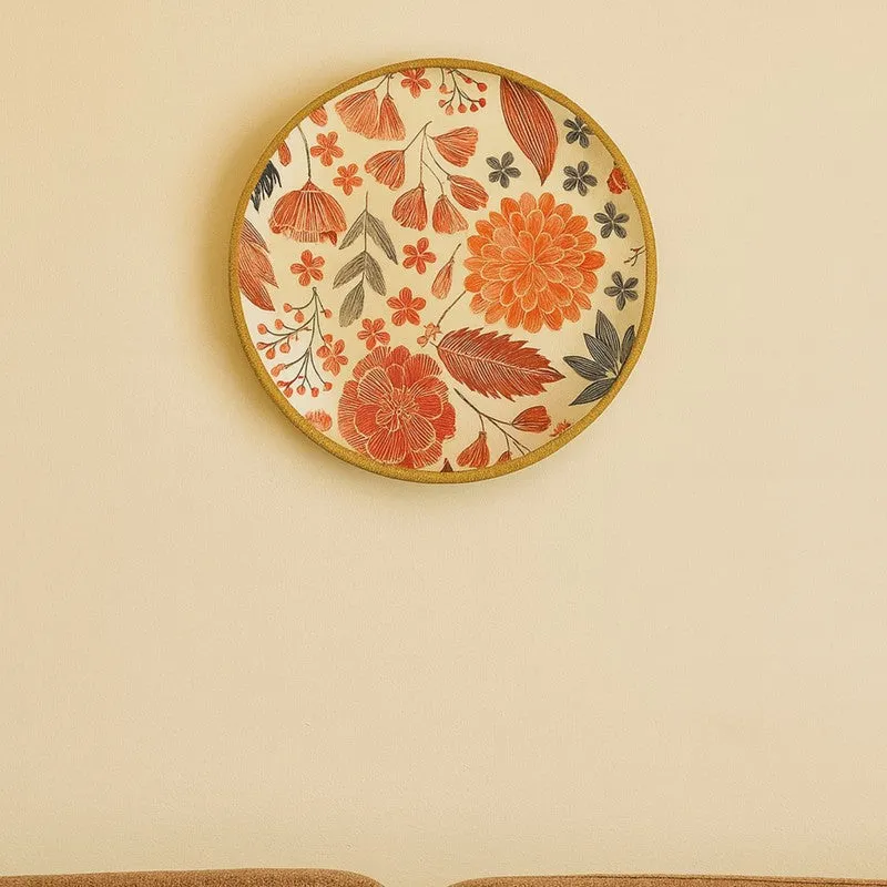 Floral Harmony Wooden Wall Plate with Stand media 4