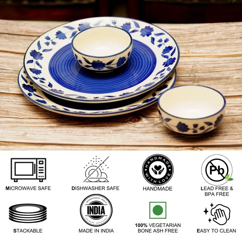 Clayora Forma Ceramic Dining Set (Blue) - 4 Piece Set media 7