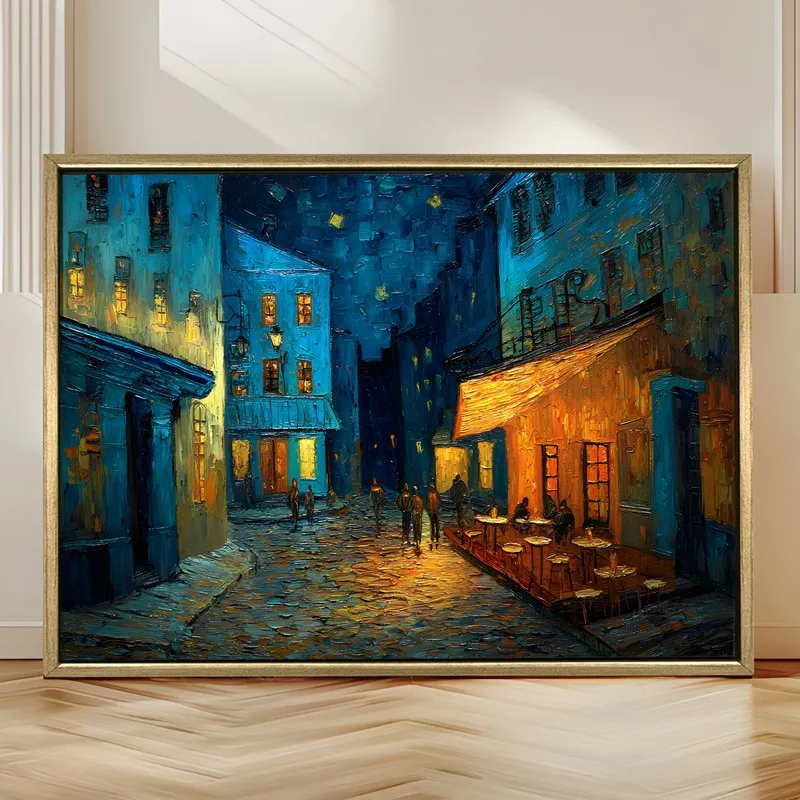 Cobblestone Glow Canvas Wall Painting With Frame media 4