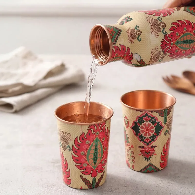 Mystifying Dazzle Copper Bottle with Glasses - Three Piece Set media 5