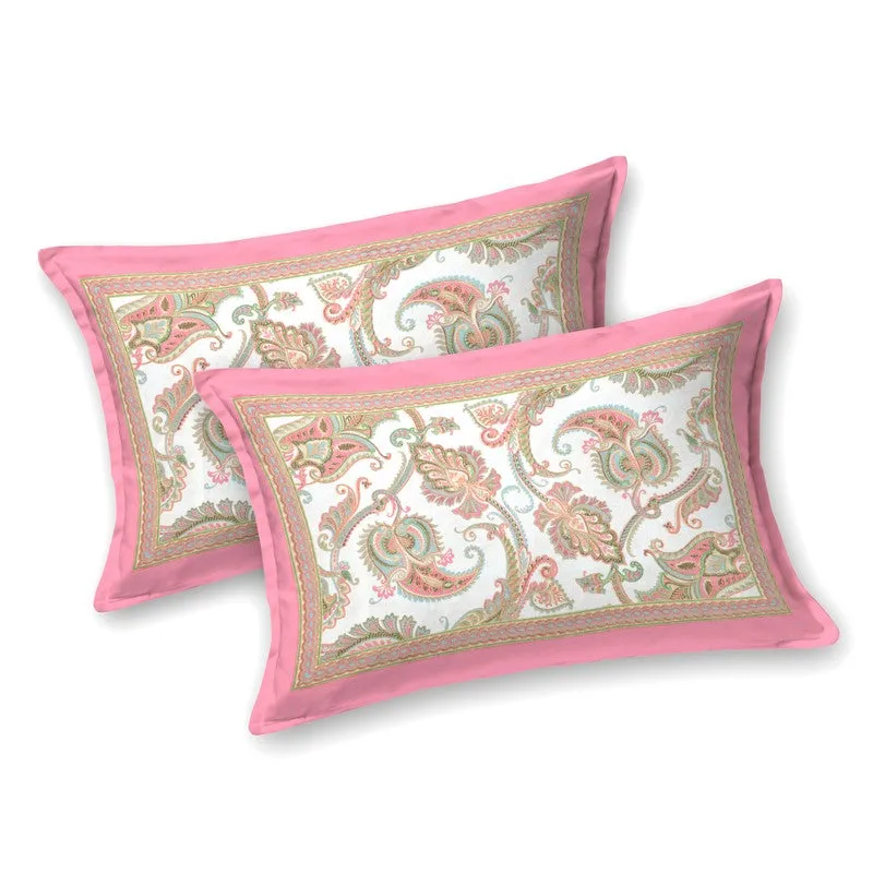 Bloom Cotton Bedsheet (White,Pink) - 180 GSM media 6