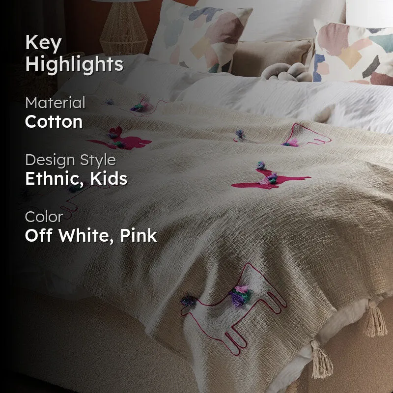 Woven Whim Tufted Cotton Throw - Pink media 2