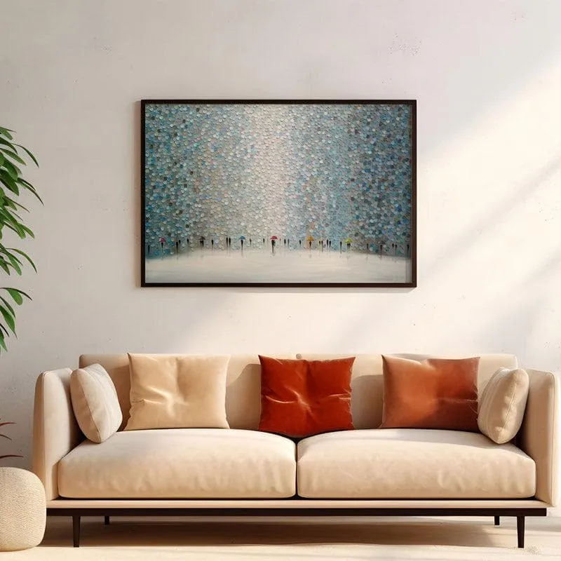 Rain Symphony Canvas Wall Painting - Black Frame media 4
