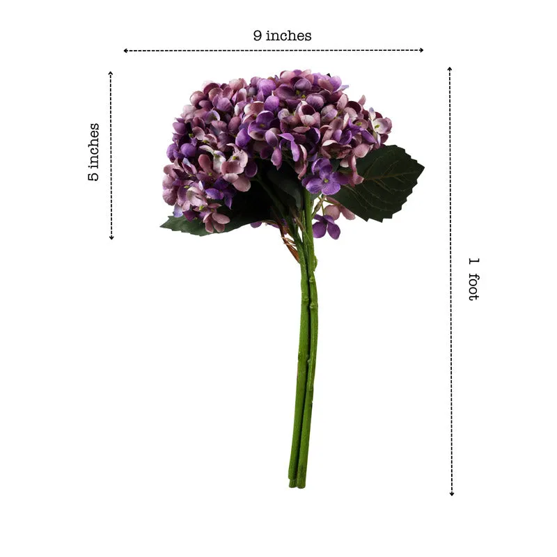Artificial Realistic Fabric Hydrangea Bouquet - Lavender media 6