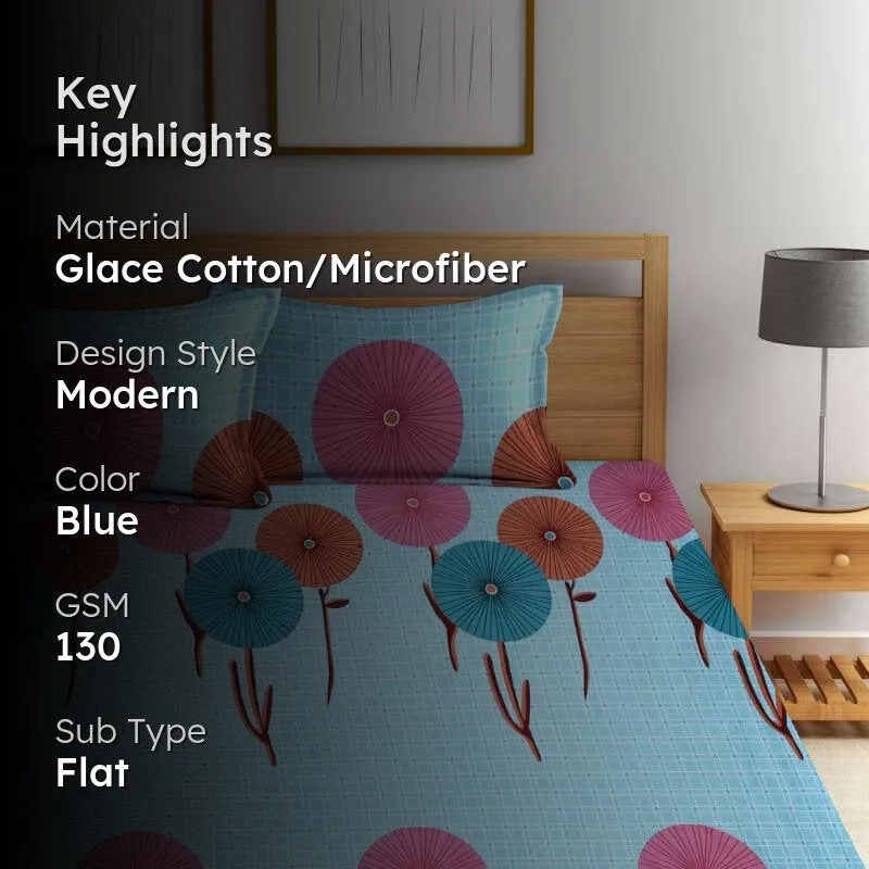 Dandelion Spark Printed Microfiber Bedsheet - 130 GSM media 2