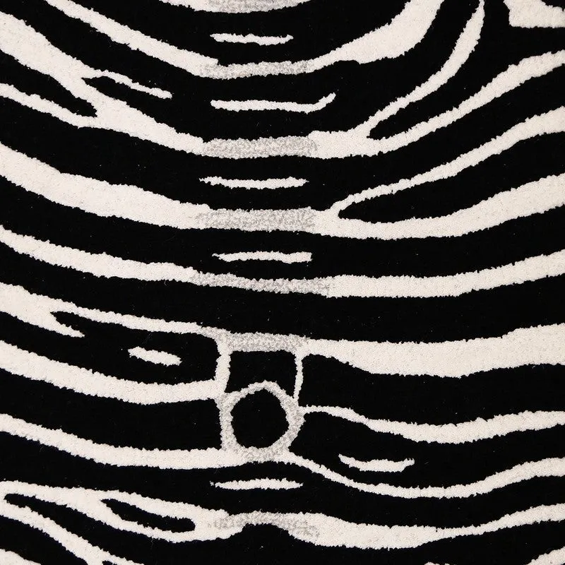 Zebra Safari Cotton Carpet - Black & White media 4