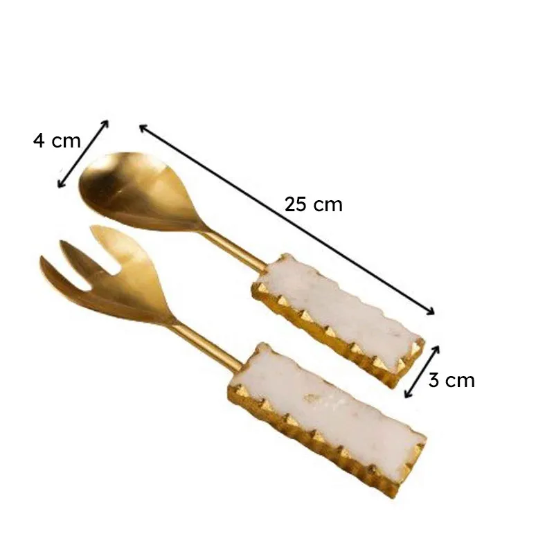 Myle Salad Spoon & Fork (Gold) - Two Piece Set media 7