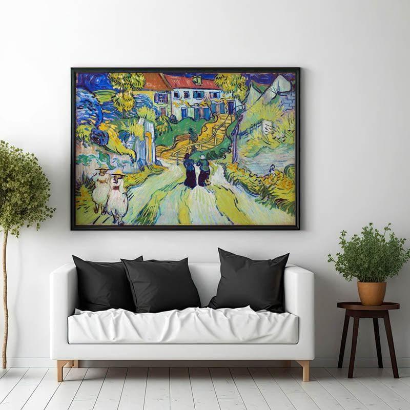 Stairway At Auvers By Vincent Van Gogh - Black Frame