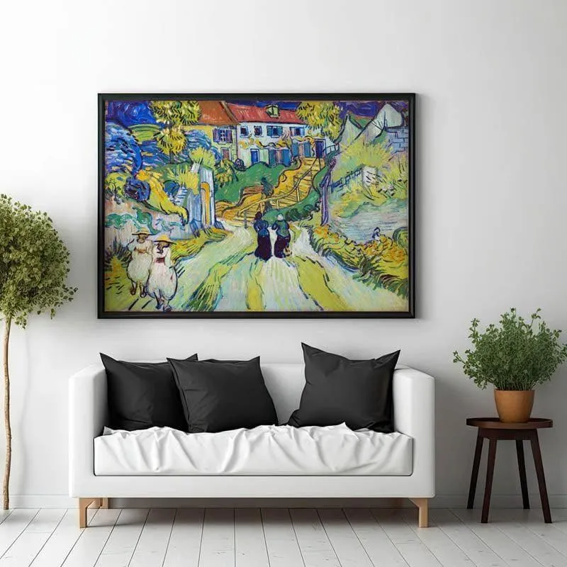 Stairway At Auvers By Vincent Van Gogh - Black Frame media 1