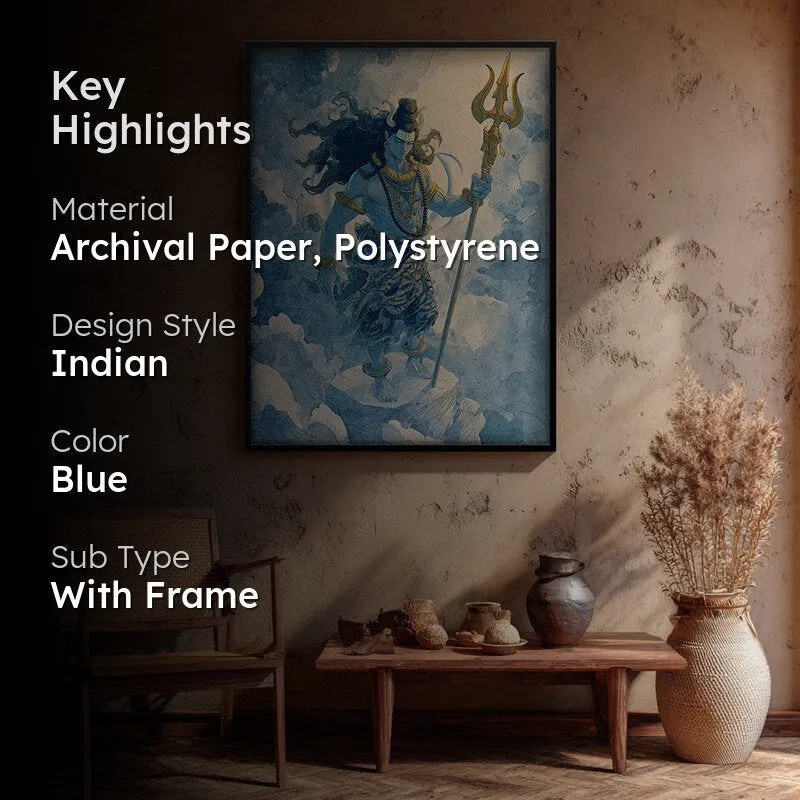 Mahadev With Trishul Divine I Archival Paper Wall Art media 2