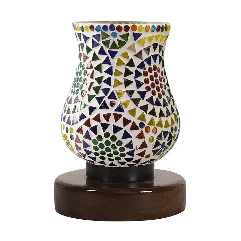 Sparkira Mosaic Glass Table Lamp With Wooden Base - Multicolor media 5