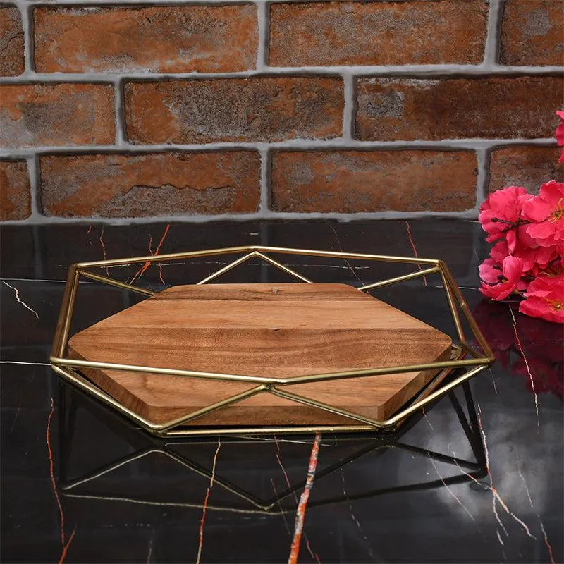 Nidara Geometric Platter - Golden media 1
