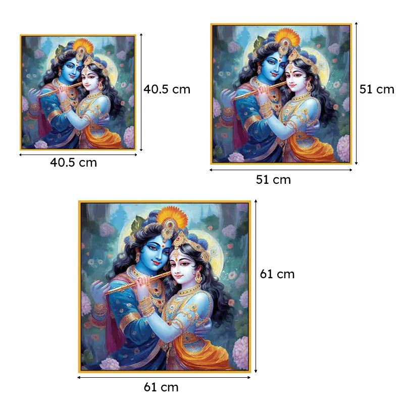 Radha-Krishna Mist Wall Art With Frame media 7