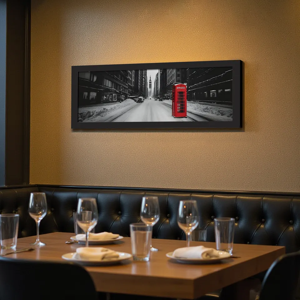 Scarlex Iconic Red Telephone Booth Wall Painting With Frame media 6