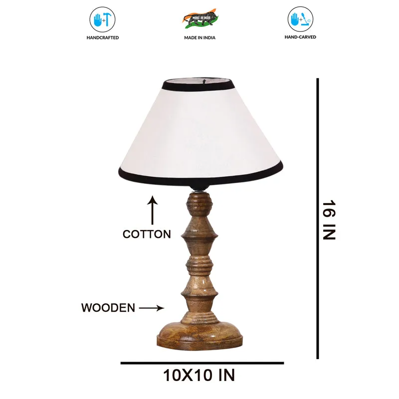 Cotin II Stripe Timber Wooden Table Lamp - White,,Brown media 7