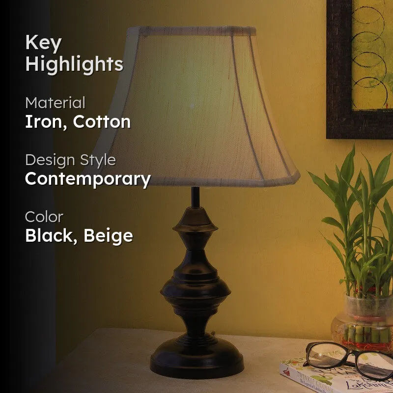 Emberonix Cotton Table Lamp With Iron Base - Beige media 2