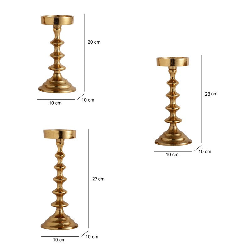 Gloya Candle Hiolder (Gold)- Set of Three media 5