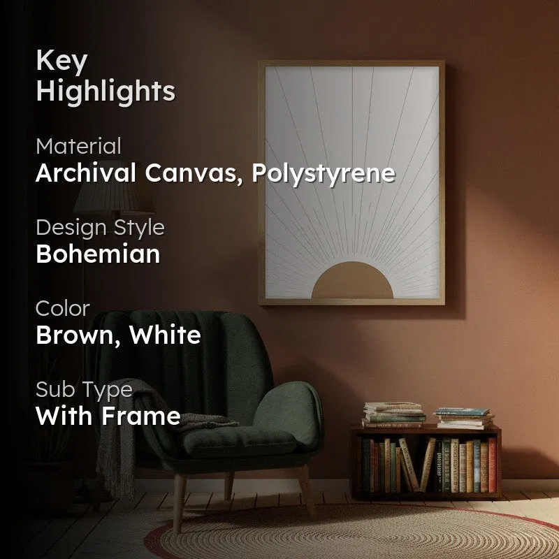 Radiant Calm Canvas Wall Painting With Brown Frame media 2