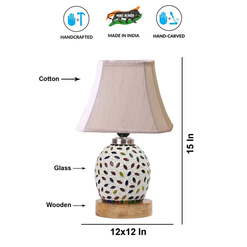 Elyra Square Wooden Table Lamp - Multicolor media 9