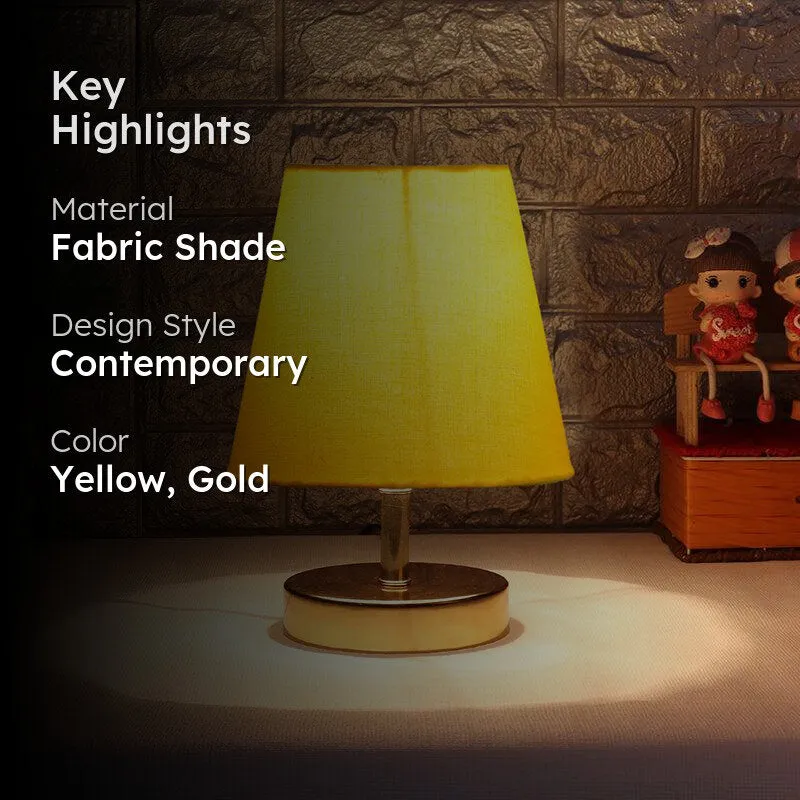 Alba Fabric Table Lamp - Yellow,Gold media 2