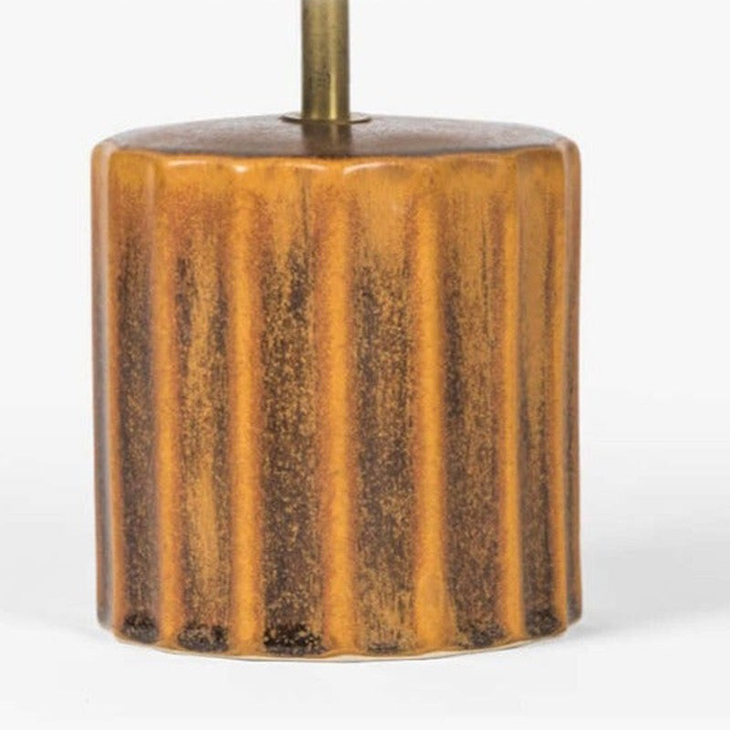 Orange Tree Doric Brown Ceramic Table Lamp - White,Brown media 4